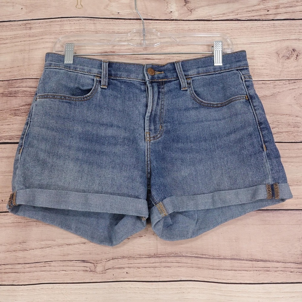 Old‎ Navy Denim Shorts Womens Size 6 Blue Cuffed 31 Waist 3 Inseam Stretch
